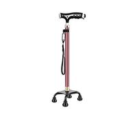 Cane Elderly Aluminium Alloy LED with Light Telescopic Height Adjustment(Red)