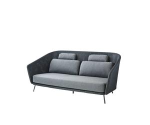 Cane-line Mega 2-seater sofa Graphic, grey cushions