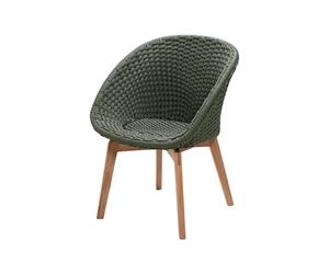 Cane-line Peacock chair soft rope Dark green, teak