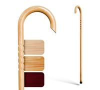 Cane Masters Handmade Wooden Walking Canes for Men and Women | Highly Durable American Hickory Wood Walking Cane | Ergonomic Handle and Body Grip, Anti-Slip Rubber Tip Wood Cane for Seniors