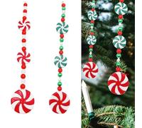 Cane Style Holiday Decorations Pack of 10 Fun Ornaments for Creating a Festive Mood at Home (Red)