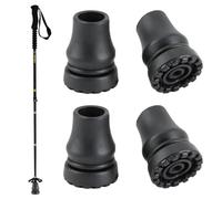 Cane Tip 19mm Walking Stick Rubber Ends 4Pcs Heavy Duty Non Slip Replacement Ferrules Diameter Standard Folding Crutch Accessory for Walking Sticks Crutches Hiking Poles Seniors Crutches Black
