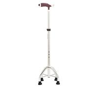 Cane with Light Elderly Four-Legged Walking Aid Telescopic Aluminium Alloy