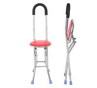 Cane with, Walking Stick Chair Chair Cane Four Legs Folding Crutch Stool Stainless Steel Walking Cane Walking Stick Chair