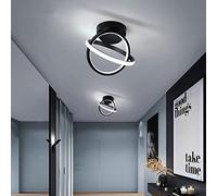 CANEOE Black Led Ceiling Light, 6000K Modern LED Ceiling Lighting Fixtures, Metal Creative Design Ceiling Lamp for Living Room Bedroom Corridor Aisle Hallway Indoor Ceiling Lamp (Cool White)