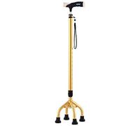 Canes Walking Stick Walking Cane Holder Walking Stick Crutch Walker for Old Man Elderly Telescopic Stable Non Slip Lightweight Height Adjustable with 4 Feets Golden Walking Sticks for Men Or Women