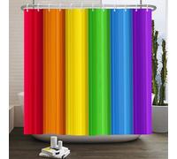 Canessioa Rainbow Stripes Shower Curtain for Kids Bathroom Adults Rainbow Pride Shower Curtains Red Orange Yellow Green Blue Purple Shower Curtain Sets for Bathroom Extra Long 72x84 in with 12 Hooks