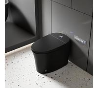 CANEST Black Smart Toilet, Tankless Bidet Toilet with Heated Seat, Foot Sensor Operation, Auto Open & Close, Dual Auto Flush, Hot Water, LED Display, Night Light, Wireless Remote Control (TC-200BG)