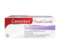 Canesten Thrush Combi Soft Gel Pessary & External Cream for Thrush Treatment | Clotrimazole | Two-Step Complete Relief Thrush Treatment