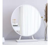 CANEVE Table Mirror,Countertop Mirror,Tabletop Vanity Mirror,Round Mirror Makeup Mirror,Bathroom Dormitory Vanity Mirror,Shaving Vanity Mirror With Stand Hd Mirror Freestanding(Color:White)