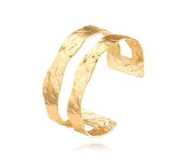 CANEVINKA Statement Hammered Gold Cuff Bangle Bracelet Boho Chunky Stackable Bracelets Dainty Adjustable Gold Wide Bracelets for Women