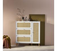 Canework Shoe Cabinet With 3 Drawers Blanc Cassé - Sweeek