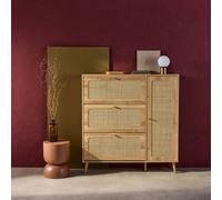 Canework Shoe Cabinet With 3 Drawers Natural - Sweeek