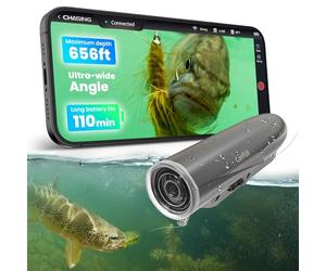 CanFish Fishing CamX, HD 1080P & 136° Ultra-Wide-Angle, 656FT ROV Waterproof, Motion Sensing, Segmented Intelligent Recording, Wireless Charge, App Compatible iOS and Android