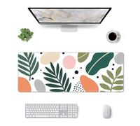 CANFLASHION Abstract Leaves Large Desk Mat - 31.5"x11.8" Non-Slip Waterproof Computer Mouse Pad,Washable Fabric Surface with Rubber Base for Office & Home Use,Extended Keyboard Mat(300x800x3mm)