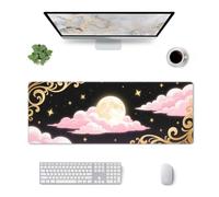 CANFLASHION Desk Pad,Office Desk Mat 31.5"×11.8" Large Gaming Mouse Pad,Durable Extended Computer Mouse Pad,Waterproof Thick Big Mouse Pads Non-Slip Rubber Base Office Home Dreamy Night Sky Moon