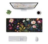 CANFLASHION Desk Pad,Office Desk Mat 31.5"×11.8" Large Gaming Mouse Pad,Durable Extended Computer Mouse Pad,Waterproof Thick Big Mouse Pads Non-Slip Rubber Base Office Home Floral Print