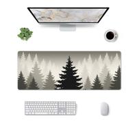 CANFLASHION Desk Pad,Office Desk Mat 31.5"×11.8" Large Gaming Mouse Pad,Durable Extended Computer Mouse Pad,Waterproof Thick Big Mouse Pads Non-Slip Rubber Base Office Home Misty Forest