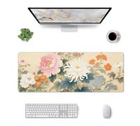 CANFLASHION Desk Pad,Office Desk Mat 31.5"×11.8" Large Gaming Mouse Pad,Durable Extended Computer Mouse Pad,Waterproof Thick Big Mouse Pads Non-Slip Rubber Base Office Home Chinese Style Floral