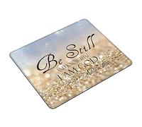 CANFLASHION Mouse Pad,Christian Bible Verses Mouse Pad,Mouse Mat Square Waterproof Mouse Pad Non-Slip Rubber Base MousePads for Office Laptop,9.5"x7.9"x0.12" Inch(Be Still)