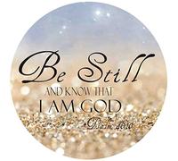 Canflashion Round Mouse Pad,Christian Bible Verses Mouse Mat, Washable Mousepads with Lycra Cloth, Non-Slip Rubber Base Small Mousepad, 7.9×7.9×0.12 inches (Beach)
