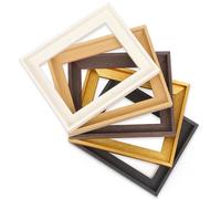 CANFRAVAS 8x12 Solid Wood Canvas Floater Frame, Wood Canvas Floating Frame, Floater Frame for 0.6"-0.8" Deep Canvas Paintings (8"x12", Dark Brown)