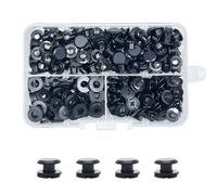 CANGCANG 100 Sets M5×4mm Chicago Screws Posts - Premium Metal Cross-Head Binding Screws/Rivets for Leather Craft, Bookbinding, Scrapbook, Bags, Belts, Collars, Luggage Repair (Black)