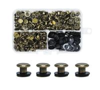 CANGCANG 100 Sets M5×5mm Chicago Screws Posts - Premium Metal Cross-Head Binding Screws/Rivets for Leather Craft, Bookbinding, Scrapbook, Bags, Belts, Collars, Luggage Repair(Brone)