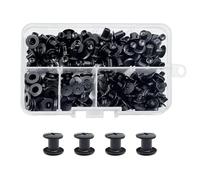 CANGCANG 100 Sets M5x5mm Rivet Chicago Binding Screws,Black Screw Rivets, Chicago Screw Posts, Book Binding Rivets,Nails Rivets Chicago Button for Leather Belt Bags DIY Book