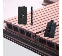 CANGCANG 110PCS Composite Decking Clips with Screws - 6mm Hidden Fasteners for WPC Decking, Durable Plastic T-Clips & Black Screws, Fits Most Composite Boards