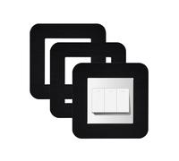 CANGCANG 3PCS Light Switch Surround Black, Light Switch Protector Cover Plates, Self Adhesive Simple Light Switch Plates Frame, Wall Socket Stickers for Home Decor