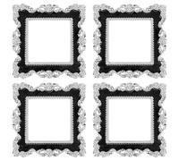 CANGCANG 4PCS Matt Black Light Switch Surround Frame, Self-Adhesive Switch Protector Cover Plates, Simple Wall Socket Stickers for Single Light Switch Home Decoration(8.6cm*8.6cm)