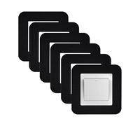 CANGCANG 6PCS Light Switch Surround Black, Light Switch Protector Cover Plates, Matt Black Light Switch Surround, Self Adhesive Simple Light Switch Plates Frame, Wall Socket Stickers for Home Decor