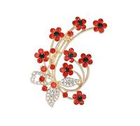 CANGCANG Poppy Brooch Pin,Flower Brooch Women's Brooches & Pins, Crystal Brooch for Ladies Vintage Sweater Brooches Jewelry Gifts For Women Girls Birthday Gift Wedding Party