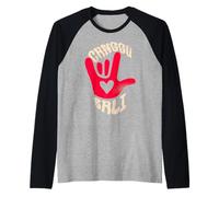 Canggu Bali s Surf Graphic s Retro Shaka Sign Raglan Baseball Tee