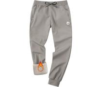CANGHPGIN Men's Fleece Lined Pants Water Resistant Winter Warm Sweatpants Men Athletic Joggers Pant Track with Zipper Pockets, Taupe, Small