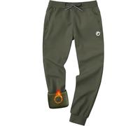 CANGHPGIN Men's Fleece Lined Pants Water Resistant Winter Warm Sweatpants Men Athletic Joggers Pant Track with Zipper Pockets, Army Green, Small