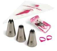 Cangool Piping Nozzle Set Pattern #2CZ #2DZ #4B - Professional Icing Bag Set with Various Nozzles for Creative Cake Decorations