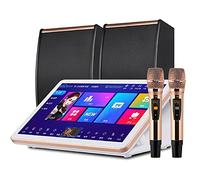 CANIAN Touch Screen Karaoke System, 18.5 inch Capacitive Karaoke Machine with Wireless Microphone, Power Amplifier Function, AI Smart Voice Control the Song Function, Desktop KTV Player