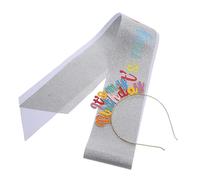 CANIGHT 1 Set Birthday Headband and Sash Set for Women Elegant Birthday Accessories for Celebrations Unique present Idea Comfortable and Stylish Crown with Satin Sash