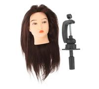 CANIGHT 1 Set Mannequin Head for Hair Styling Training Human Hair Practice Model with Holder for Salon and Classroom Use Realistic Texture for Versatile Techniques Sturdy Construction for