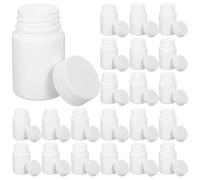 CANIGHT 100pcs Mini Pill Bottles 30ml White Pe Plastic Small Airtight Containers for Capsules and Small Samples, Portable Travel Medicine Vials for Daily Use