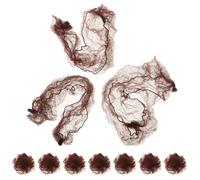 CANIGHT 10pcs Brown Elastic Fine Mesh Bun Hair Nets for Women, Invisible High-elastic Hair Net for Ballet, Nursing, and Dance, 7mm Mesh Size with Individual Packaging