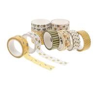 CANIGHT 12 Rolls Bee Themed Washi Tape Set with Delicate Floral Patterns, Self-adhesive Stickers for DIY Projects and Paper Crafts, Hand Tearable Tape Leaves No Glue Residue