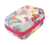 CANIGHT 12grid Essential Oil Storage Box Perfume Bottle Bag Essential Oil Holder Travel Pouch Butterfly Pattern Compact Nail Polish Organizer Multi-Purpose Storage Case