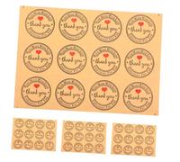 CANIGHT 12pcs Kraft Paper Heart Sealing Stickers Wax Seal Sticker for Baking Decorative Food Label Thank You Handmade Adhesive Label Stationery
