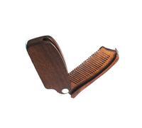 CANIGHT 1pc Portable Foldable Wooden Hair Comb for Men Travel Hairdressing Beard Comb Smooth Teeth for Scalp Massage and Gentle Grooming