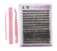 CANIGHT 1sets Diy Eyelash Extension Kit Cluster Lashes Adhesive and Tweezers for Custom Versatile Travel-friendly Eyelash Supplies Pink