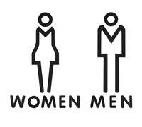 CANIGHT 2 Pcs Black Acrylic Toilet Door Signs Set with Long-term Durability and Easy to Install Features, Stylish and Distinctive Restroom Sign Stickers for Restaurants and Public Places