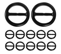 CANIGHT 20pcs Black Resin round Scarf Clips 2.5cm Inner Diameter Knotted Button Rings for Women T-shirts and Sweaters, Easy to Carry Fashion Neck Scarf Holder Clips for Casual Work